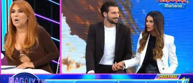 Magaly Medina boca abierta al ver a Fiorella Rodríguez y su novio 20 años menor Magaly Medina se sorprende al ver a novio de Fiorella Rodríguez