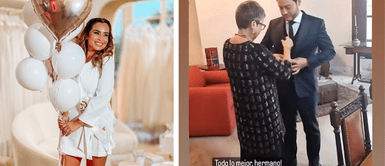 Michelle Alexander ayuda con el traje a su hermano Julián para su boda con Ethel Pozo Michelle Alexander ayuda con el traje a su hermano Julián para su boda con Ethel Pozo