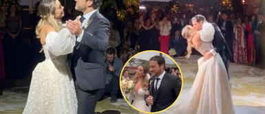 El primer baile de la noche entre Ethel Pozo y Julián Alexander. Boda de Ethel Pozo y Julián Alexander: el romántico primer baile de la pareja como esposos | VIDEO