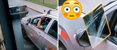 Chofer usa espejo de baño en vez de retrovisor y es sensación en la red social TikTok Viral: chofer usa espejo de baño en vez de retrovisor para evitar multa
