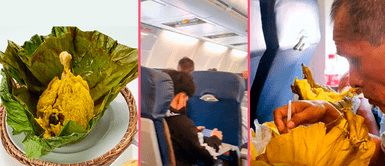 Peruano viaja en avión desde Pucallpa y capta a pasajeros comiendo juane: “Bravo el olor” Peruano viaja en avión desde Pucallpa y capta a pasajeros comiendo juane: “Bravo el olor”