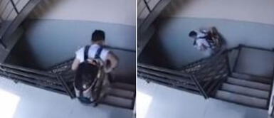 El dueño de los perritos los auxilió durante sismo. México: Hombre baja con sus seis perritos durante terremoto