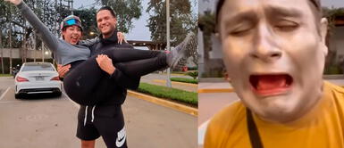 Robotina luce 'feliz' en los brazos de Fabio Agostini, mientras Robotín sufre detrás de cámaras. 'Robotina' y Fabio Agostini se ven muy cariñosos y 'Robotín' teme lo peor