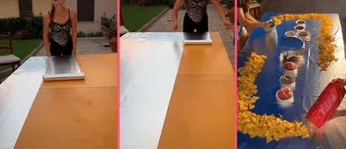 Cubren con papel alumnio mesa de piqueos y el final es impresionante: "Imagina que caiga un rayo" Cubren con papel alumnio mesa de piqueos y el final es impresionante: "Imagina que caiga un rayo"