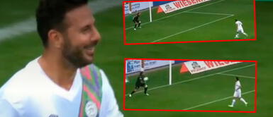 Claudio Pizarro no estuvo fino en la definición Claudio Pizarro se agrandó: quiso 'picar' el balón, pero el arquero adivinó