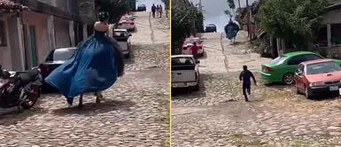 El caballo se emocionó al llegar a la casa de la joven. Caballo se lleva a quinceañera en plena fiesta de cumpleaños