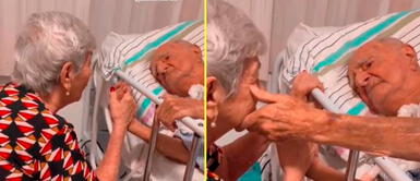 Ancianos conmueven a miles con emotiva escena. Anciana agarra la mano de su esposo hospitalizado y le dedica tierno mensaje: "En la salud y en la enfermedad"