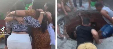 Mujeres caen en socavón mientras bailaban en fiesta TikTok Viral: mujeres caen en socavón mientras bailaban en fiesta