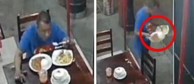 Hombre huye de restaurante sin pagar y se roba hasta platos llenos de comida Hombre huye de restaurante sin pagar y se roba hasta platos llenos de comida | VIDEO