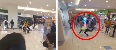 Seguridad de centro comercial detiene a sujeto, este forcejea con ellos y termina huyendo Seguridad de centro comercial detiene a sujeto, este forcejea con ellos y termina huyendo | VIDEO