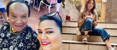 La popular conductora de TV recibió su 'chaplín' por parte de 'Melcochita'. La popular conductora de TV recibió su 'chaplín' por parte de 'Melcochita'.