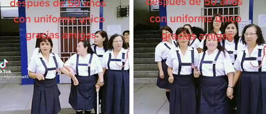 Señoras se visten de uniforme para celebrar reencuentro de promoción de 50 años Señoras se visten de uniforme para celebrar reencuentro de promoción de 50 años | VIDEO