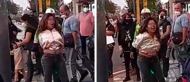 Mujer comenzó a gemir en plena calle para evitar que policías la lleven a la comisaría Mujer comenzó a GEMIR en plena calle para evitar que policías la lleven a la comisaría | VIDEO