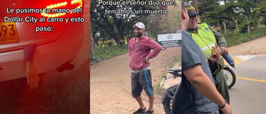 Familia coloca una mano falsa de Dollar City en su auto y son detenidos por la policía Familia coloca una 'mano falsa' de Dollar City en su auto y son detenidos por la policía