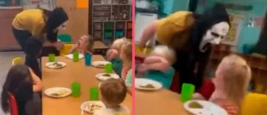 Trabajadora de una guardería asustó a niños con terrorífica máscara de “Scream” y es despedida Trabajadora de una guardería asustó a niños con terrorífica máscara de “Scream” y es despedida