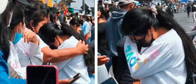 Joven rompe en llanto en brazos de su madre tras salir de examen de admisión de UNMSM Joven rompe en llanto en brazos de su madre tras salir de examen de admisión de UNMSM | VIDEO