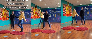 Padres separados dejan sus diferencias y se unen para bailar en evento escolar de su hija Padres separados dejan sus diferencias y se unen para bailar en evento escolar de su hija