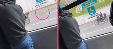 Policías escoltan a un perro que corría por la Vía Expresa y detienen el tráfico Policías escoltan a un perro que corría por la Vía Expresa y detienen el tráfico