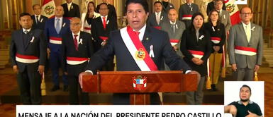 Pedro Castillo niega ser cabecilla de una presunta organización criminal durante su mensaje a la nación Pedro Castillo niega ser cabecilla de una presunta organización criminal durante su mensaje a la nación