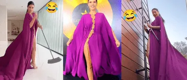 María Pía Copello se burla de usuarios que la siguen criticando por su vestido morado. MARÍA PÍA se burla y responde así a quienes CRITICAN su vestido: “Mientras MÁS RAJAN, más quiero usarlo” | VIDEO