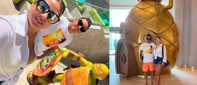 Christian Cueva se luce enamorado de su esposa Pamela López. Christian Cueva y Pamela López disfrutan sus vacaciones en hotel Nickelodeon: "Con mi causa Bob"