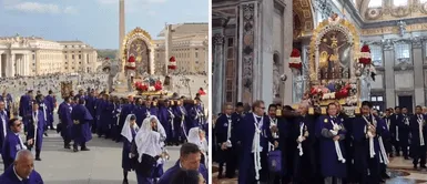 Fieles peruanos no olvidan sus tradiciones y conmemoran al Señor de los Milagros en el Vaticano Fieles peruanos no olvidan sus tradiciones y conmemoran al Señor de los Milagros en el Vaticano