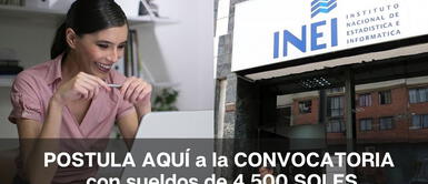 INEI abrió una convocatoria laboral para los peruanos con bachiller. ¿Buscas empleo? INEI abre CONVOCATORIA LABORAL con sueldos de 4.500 SOLES