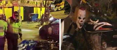 Sicarios acribillan a motociclista disfrazado de Pennywise en Los Olivos Sicarios acribillan a motociclista disfrazado de Pennywise en Los Olivos