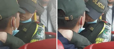 Captan a dos policías en momento romántico en pleno bus | VIDEO Captan a dos policías en momento romántico en pleno bus | VIDEO