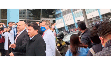 Pedro Castillo participó en la ceremonia del aniversario del Hospital Rebagliati. Foto: composición LR Pedro Castillo participó en la ceremonia del aniversario del Hospital Rebagliati. Foto: composición LR