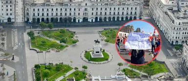 Joven muestra la plaza San Martín ‘vacía’ tras marcha contra Castillo del 5 de noviembre "Con permiso": Joven muestra la plaza San Martín ‘vacía’ tras marcha contra Castillo del 5 de noviembre