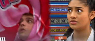 Al fondo hay sitio: Cristóbal Montalbán se viste con curioso disfraz y es besado por July Al fondo hay sitio: Cristóbal Montalbán se viste con curioso disfraz y es besado por July