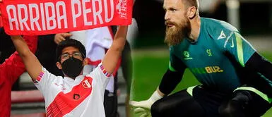 El arquero bailarín Andrew Redmayne es respaldado por los hinchas peruanos HINCHAS PERUANOS se arrodillan ante el ARQUERO BAILARÍN: "Tus 33 millones de hijos te alentamos"