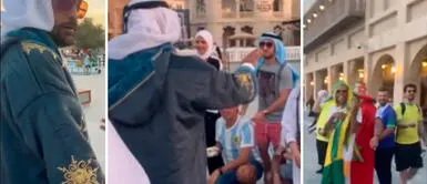 Hincha mexicano se vistió de qatarí para asustar a argentinos y brasileños ¿HUBO LATIGAZOS?: Se hicieron pasar por QATARÍES para asustar a ARGENTINOS y BRASILEÑOS | VIDEO