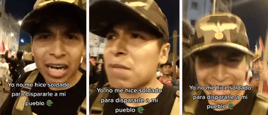 Exmiembro del ejército se quiebra ante protestas | VIDEO "Yo no me hice soldado para dispararle a mi pueblo": exmiembro del ejército se quiebra ante protestas | VIDEO