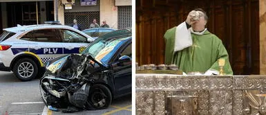 Sacerdote ebrio choca contra varios autos y culpa al vino que bebió en misa Sacerdote ebrio choca contra varios autos y culpa al vino que bebió en misa