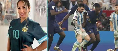 Pamela alienta a Lionel Messi. "Estamos con ustedes": Pamela López, esposa de 'Cuevita', apoya a Messi en la final | VIDEO