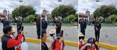 Niña ayacuchana agradece a policía y le regala flor blanca como símbolo de paz | Video Niña ayacuchana agradece a policía y le regala flor blanca como símbolo de paz | Video