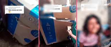 Video por Navidad se volvió viral en TikTok La nobleza de una niña conmueve redes tras recibir cocina de cartón por Navidad: "Gracias mamita"