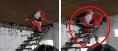 Papá Noel esperó la medianoche para hacer una entrada épica, pero pasó el susto de su vida Papá Noel esperó la medianoche para hacer una entrada épica, pero pasó el susto de su vida