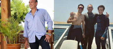 Próspero empresario 'bromea' con sus hijos por auto. Rafael Fernández ‘trollea’ a sus hijos tras posar junto a dos autos: "Se mira, pero no se maneja"