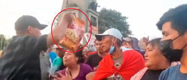 Regalan víveres a protestantes contra Dina Boluarte y les piden que continúen con las marchas: Les daremos panetón Regalan víveres a protestantes contra Dina Boluarte y les piden que continúen con las marchas: "Les daremos panetón"