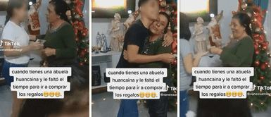 Abuela huancaína les regaló billetes de 100 soles a sus nietos por Navidad. Foto: composición LOL / TikTok: @vanessamilagr Abuela regala S/.100 a todos sus nietos por no poder comprar regalos: “Cuando tienes una abuela huancaína”