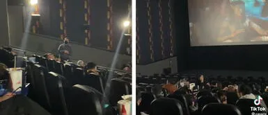 Señora acusa a pareja de estar toqueteándose en el cine: “Aquí se viene a ver una película” Señora acusa a pareja de estar en "cariños" en el cine: “Aquí se viene a ver una película”