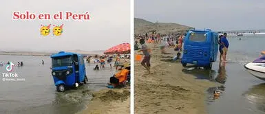 Mototaxista llega hasta orilla del mar y video se hace viral: “Solo en Perú” Mototaxista llega hasta orilla del mar y video se hace viral: “Solo en Perú”