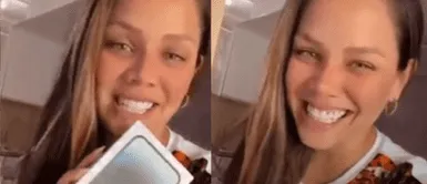 Andrea San Martín contenta con su iPhone 14 Andrea San Martín contenta con su iPhone 14