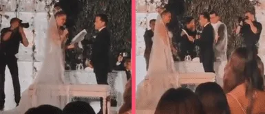 Brunella Horna se quiebra al momento de leer sus votos matrimoniales en su boda con Richard Acuña Brunella Horna se quiebra al momento de leer sus votos matrimoniales en su boda con Richard Acuña