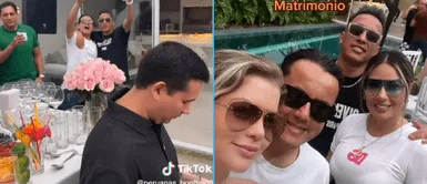 Brunella Horna y Richard Acuña celebraron junto a Christian y Pamela. Christian Cueva se amaneció y festejó al lado de Brunella y Richard en su boda