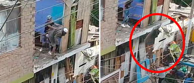 Empujan a hombre de segundo piso, lo golpean con cacha de pistola y todo queda grabado en video Empujan a hombre de segundo piso, lo golpean con cacha de pistola y todo queda grabado en video