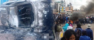 Juliaca: efectivo PNP muere calcinado luego que vándalos prendieran fuego a patrullero Juliaca: efectivo PNP muere calcinado luego que vándalos prendieran fuego a patrullero